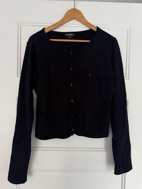 NOBLE Black Cardigan | Long Sleeve | XL